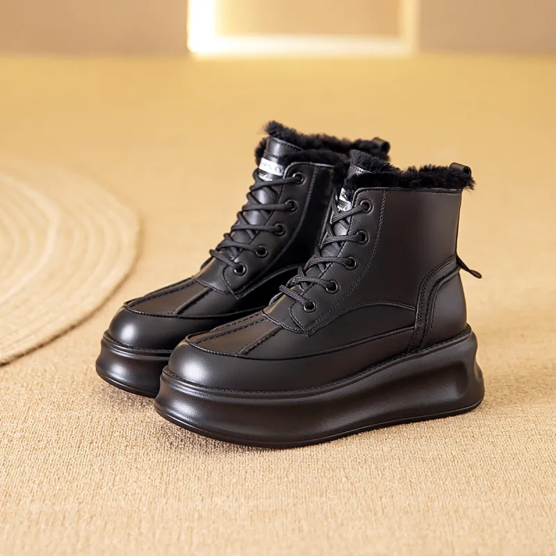 BAIJIHONG Thermal Height Increase Short Snow Boots Women's-7