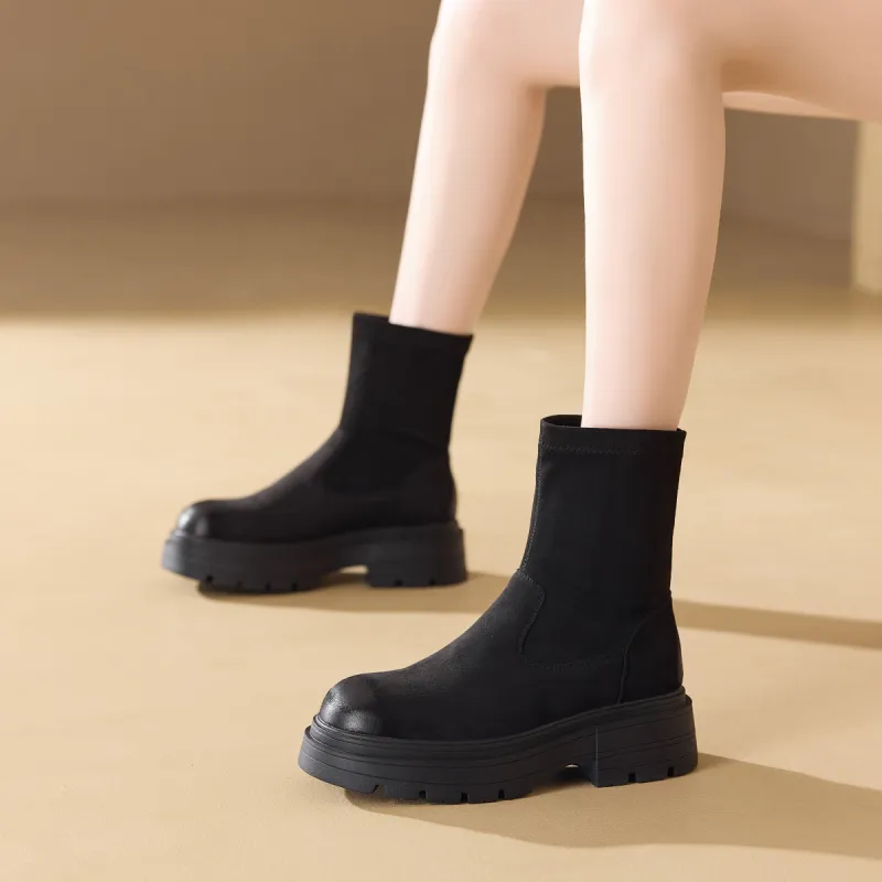 BAIJIHONG Ankle Boots 5cm Women's-25