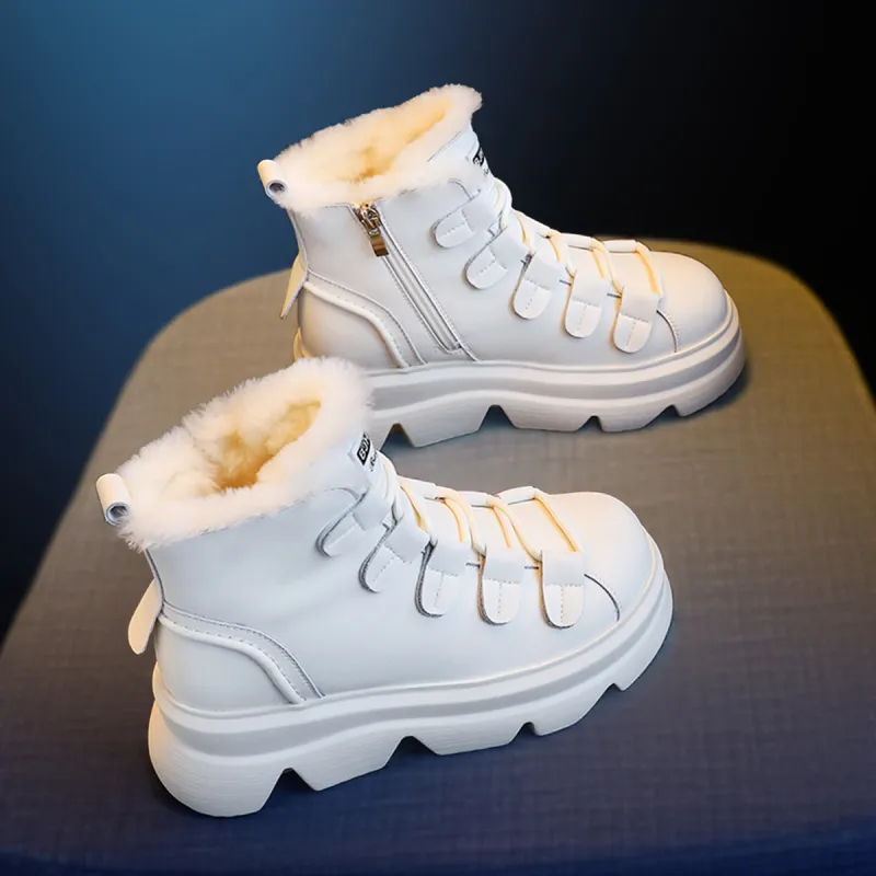 BAIJIHONG Thermal Height Increase Short Snow Boots Women's-3