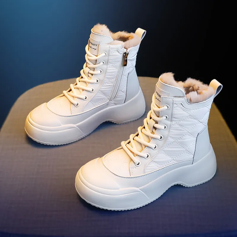 BAIJIHONG Height Increasing Slip Resistant Short Snow Boots Women's-2