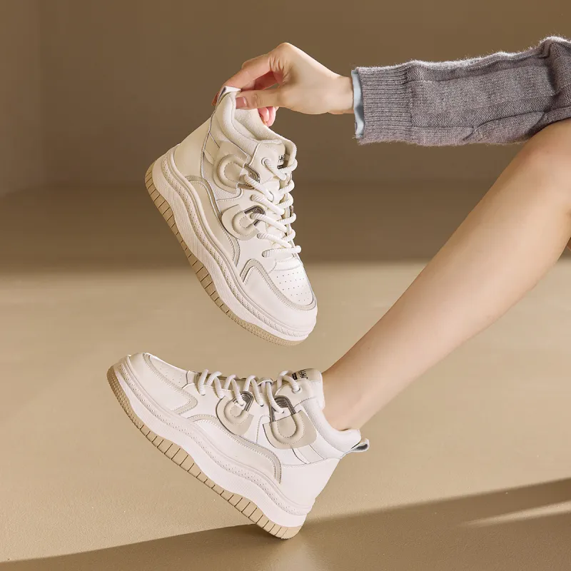 BAIJIHONG Thermal Abrasion Resistant Lightweight Slip Resistant High Top Casual Shoes 4cm Women's-7
