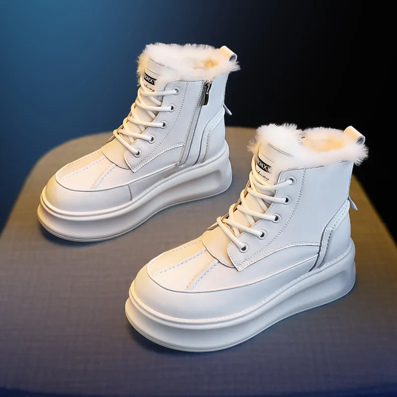 BAIJIHONG Thermal Height Increase Short Snow Boots Women's-4