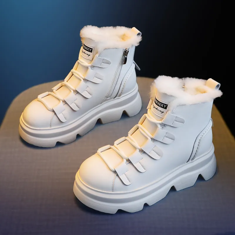 BAIJIHONG Thermal Height Increase Short Snow Boots Women's-5
