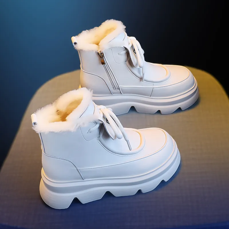 BAIJIHONG Thermal Height Increase Short Snow Boots Women's-4