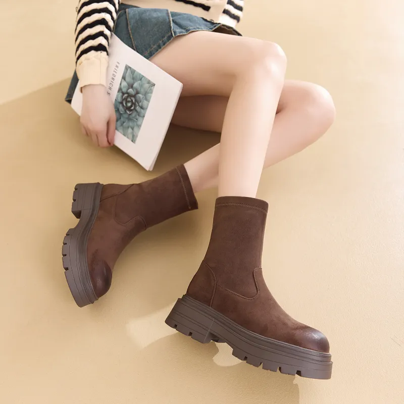 BAIJIHONG Ankle Boots 5cm Women's-9