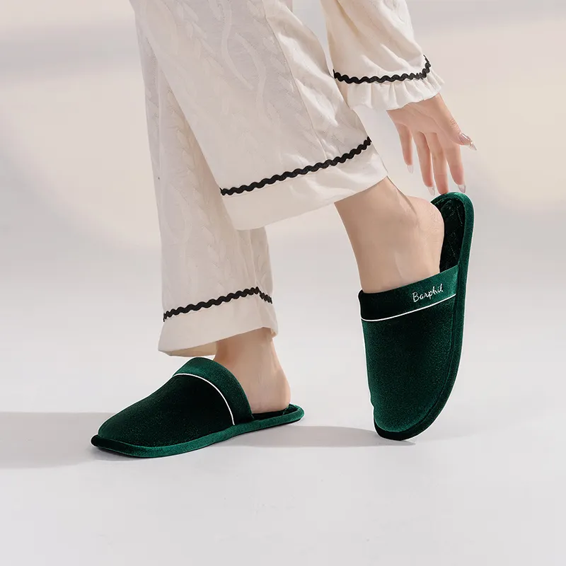 Barphil Men's & Women's Indoor Home Fall & Winter Slip Resistant Cotton Slipper With Soft Sole Closed Toe Casual-23