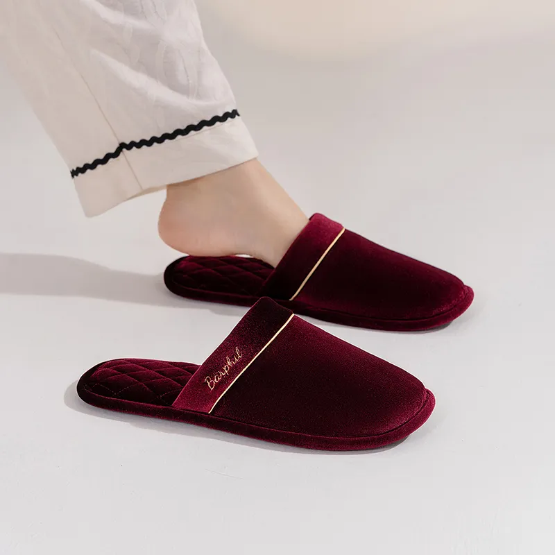 Barphil Men's & Women's Indoor Home Fall & Winter Slip Resistant Cotton Slipper With Soft Sole Closed Toe Casual-17