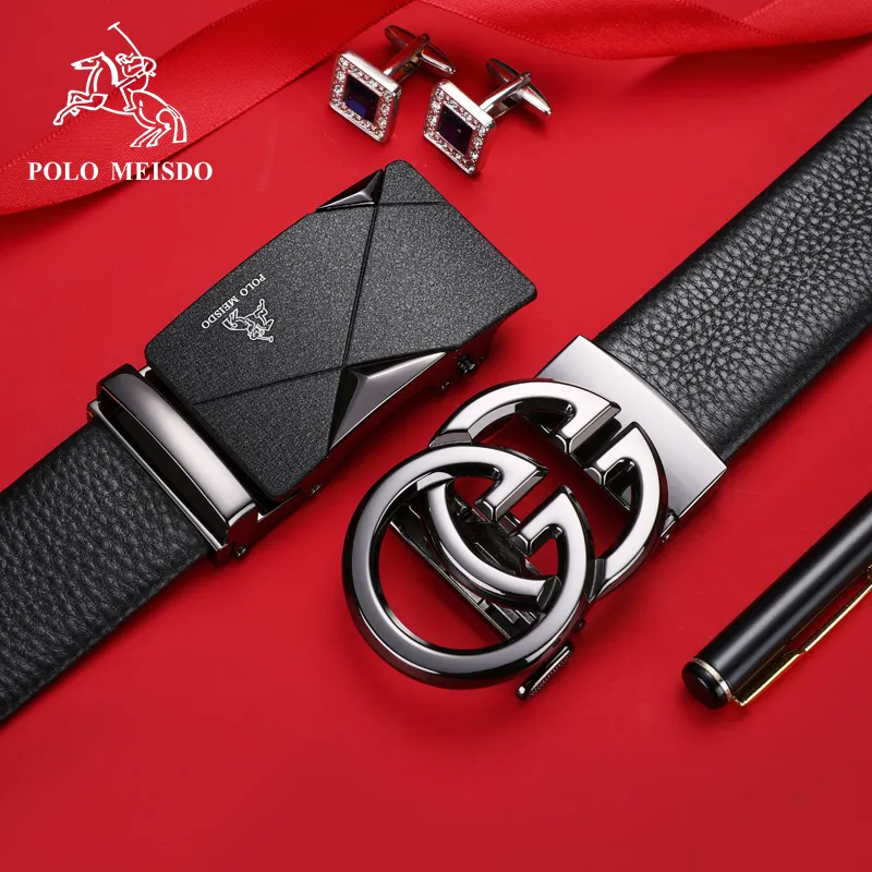POLOMEISDO Top Grain Cow Leather Luxury Brand Belt Men's Width 3.5CM-16