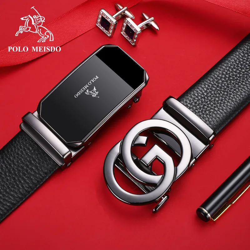 POLOMEISDO Top Grain Cow Leather Luxury Brand Belt Men's Width 3.5CM-2