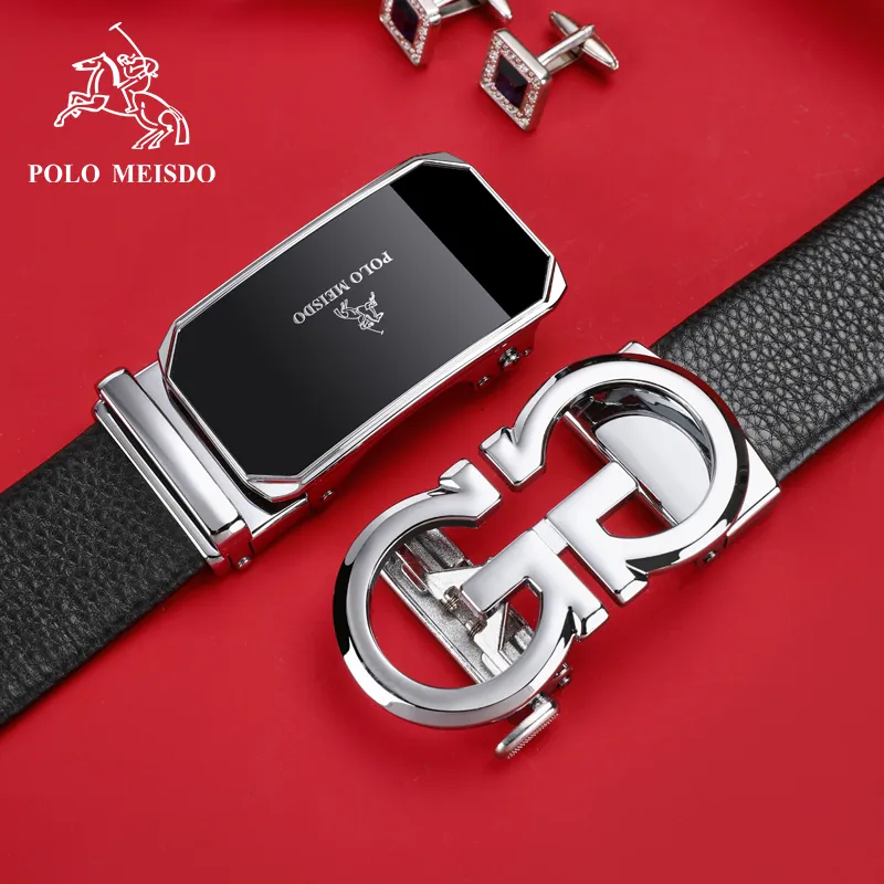 POLOMEISDO Top Grain Cow Leather Luxury Brand Belt Men's Width 3.5CM-57