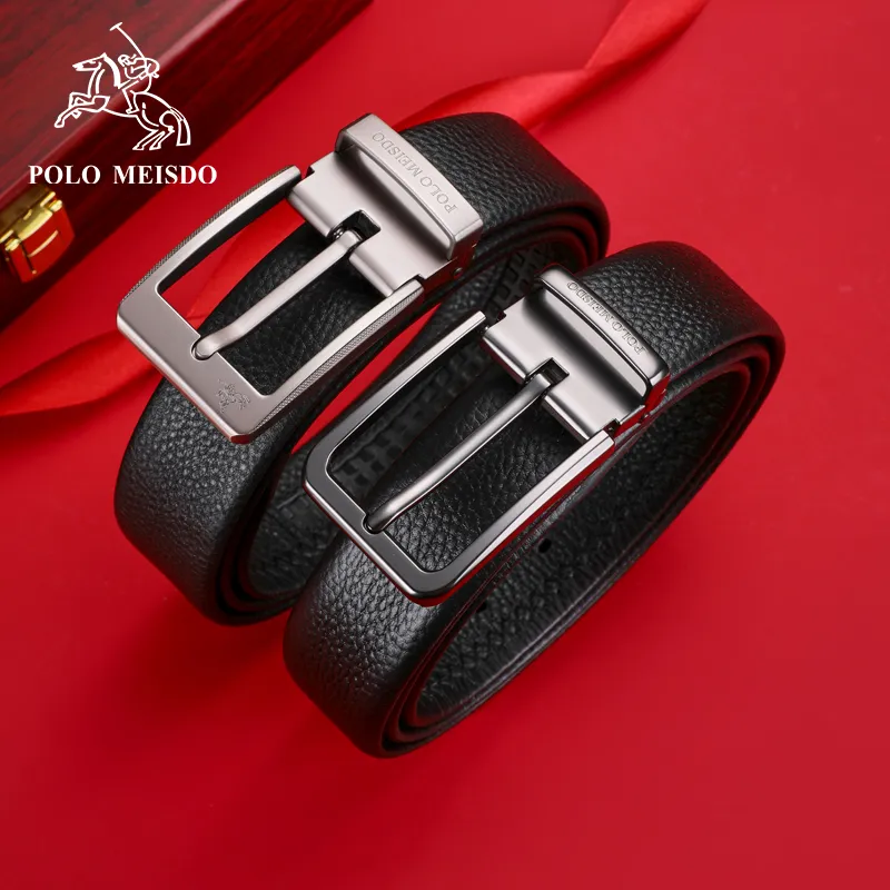 POLOMEISDO Top Grain Cow Leather Luxury Brand Belt Men's Width 3.5CM-51