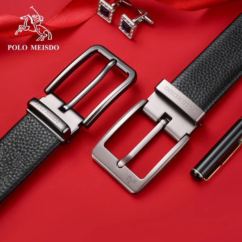 POLOMEISDO Top Grain Cow Leather High-End Luxury Brand Belt Pants Fashion Brand Pin Buckle Belt Men's Width 3.5CM-3