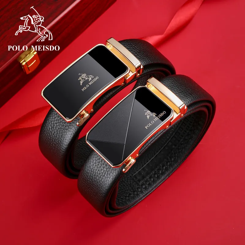 POLOMEISDO Top Grain Cow Leather Luxury Brand Belt Men's Width 3.5CM-44