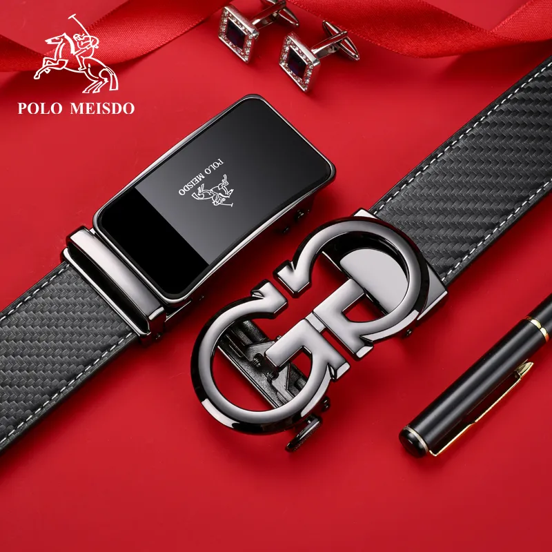 POLOMEISDO Top Grain Cow Leather Luxury Brand Belt Men's Width 3.5CM-22
