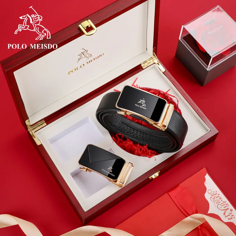 POLOMEISDO Top Grain Cow Leather Luxury Brand Belt Men's Width 3.5CM-46