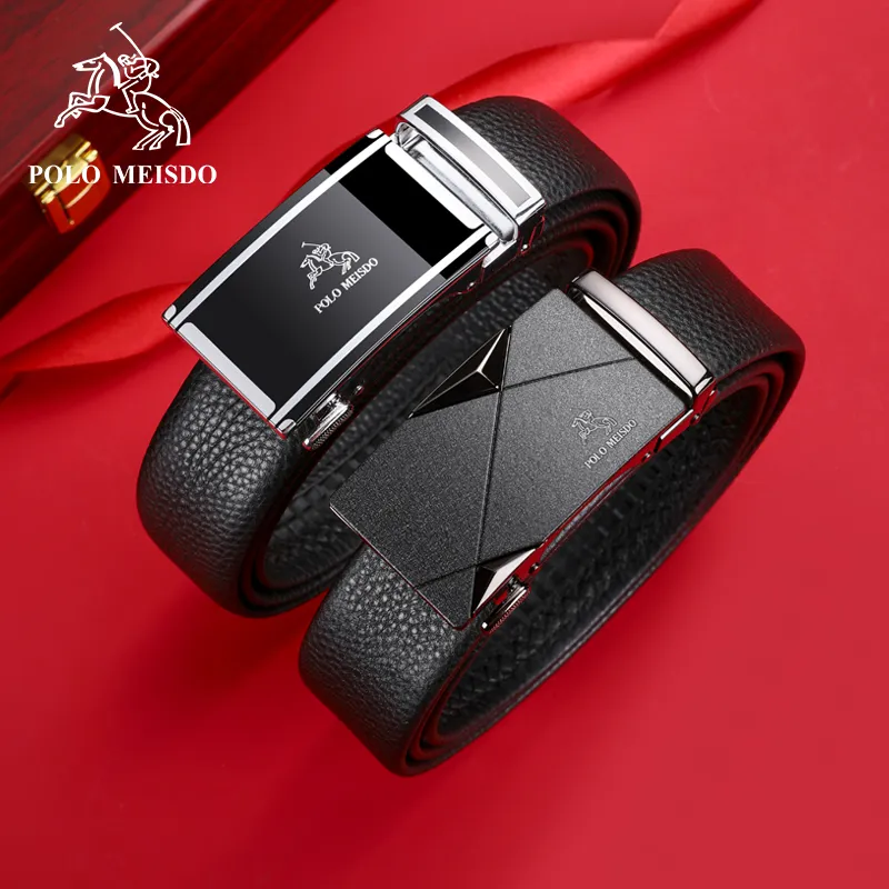POLOMEISDO Top Grain Cow Leather Luxury Brand Belt Men's Width 3.5CM-30