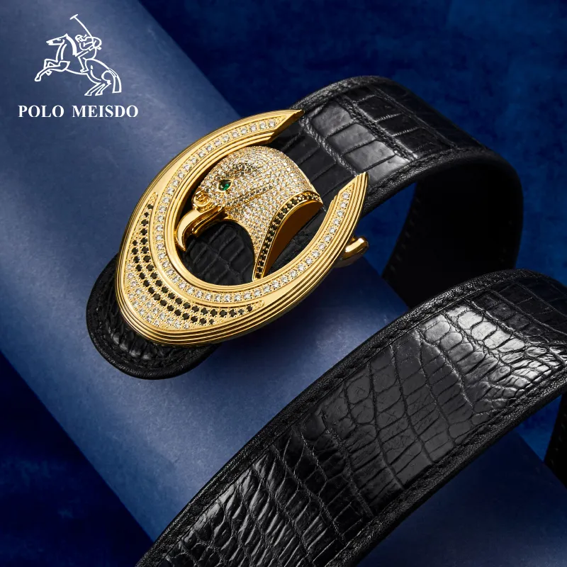 POLOMEISDO Crocodile Leather Belts Men's 3.8CM-7