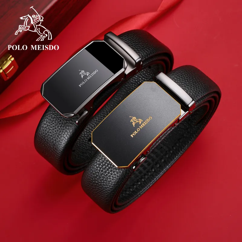 POLOMEISDO Top Grain Cow Leather Luxury Brand Belt Men's Width 3.5CM-37