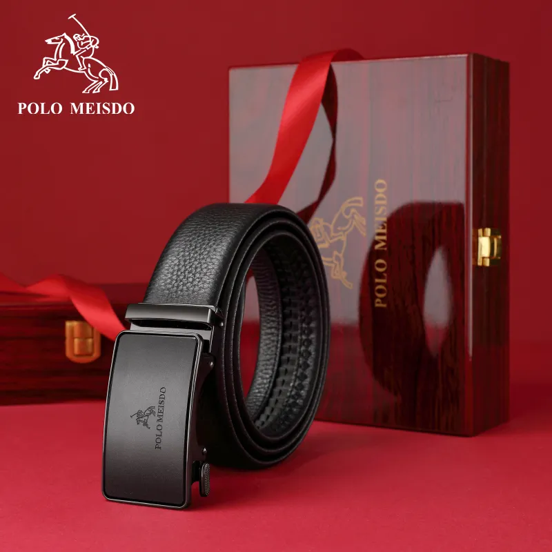 POLOMEISDO Business Casual Top Grain Cow Leather Belt Premium Luxury Brand Belt For Husband Men's Width: 3.5cm-5