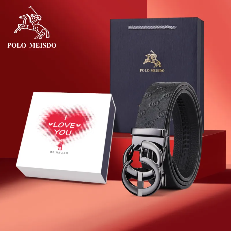POLOMEISDO Top Grain Cow Leather Belts Men's 3.5CM-5