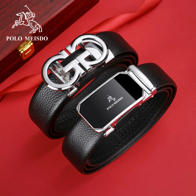 POLOMEISDO Top Grain Cow Leather Luxury Brand Belt Men's Width 3.5CM-58
