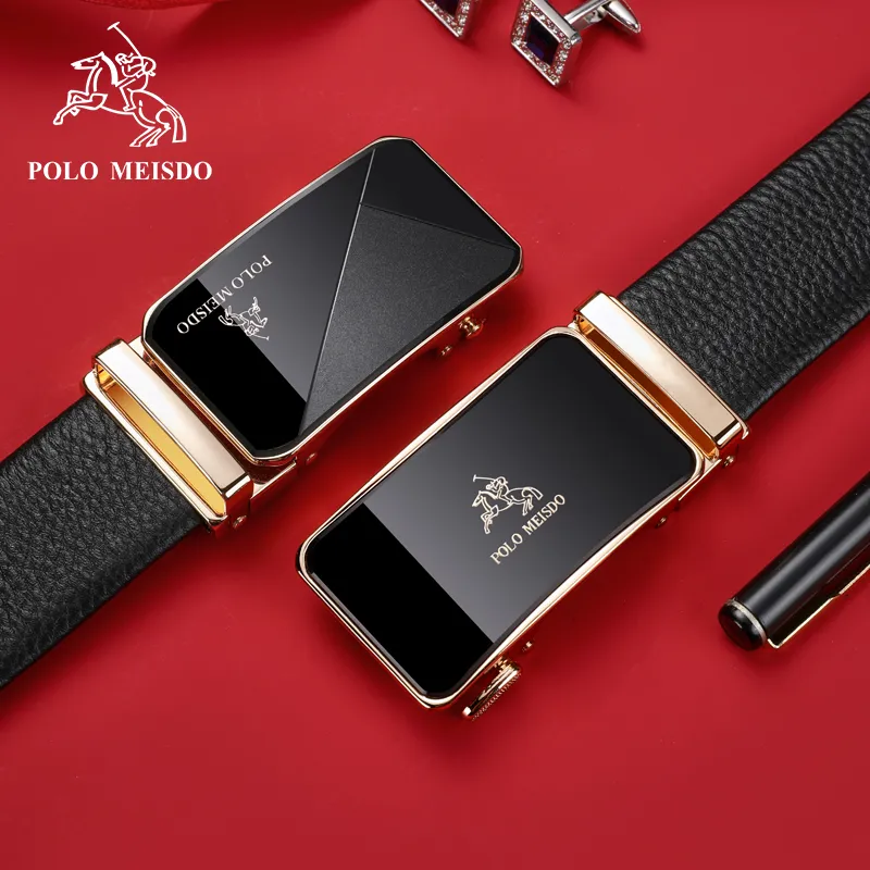 POLOMEISDO Top Grain Cow Leather Luxury Brand Belt Men's Width 3.5CM-43