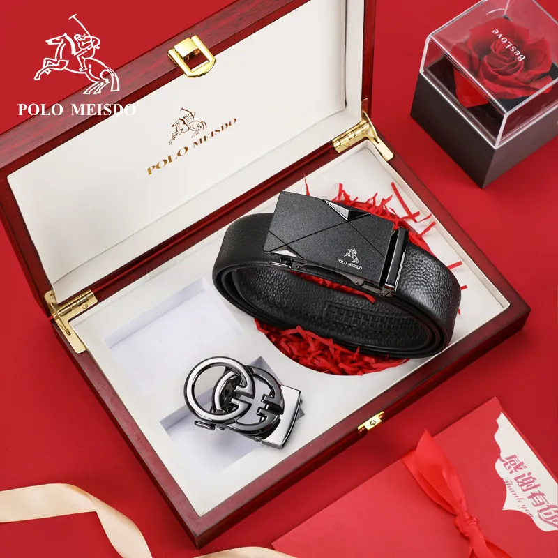 POLOMEISDO Top Grain Cow Leather Luxury Brand Belt Men's Width 3.5CM-18
