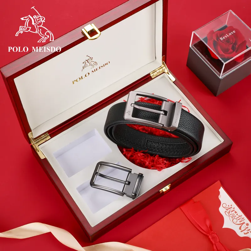 POLOMEISDO Top Grain Cow Leather Luxury Brand Belt Men's Width 3.5CM-53