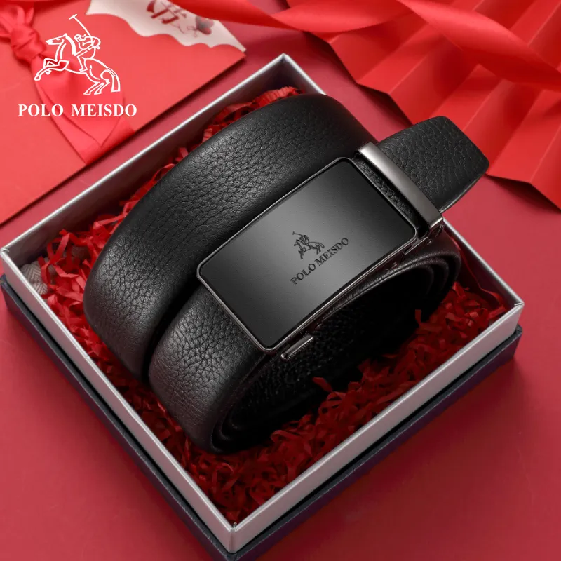 POLOMEISDO Business Casual Top Grain Cow Leather Belt Premium Luxury Brand Belt For Husband Men's Width: 3.5cm-3