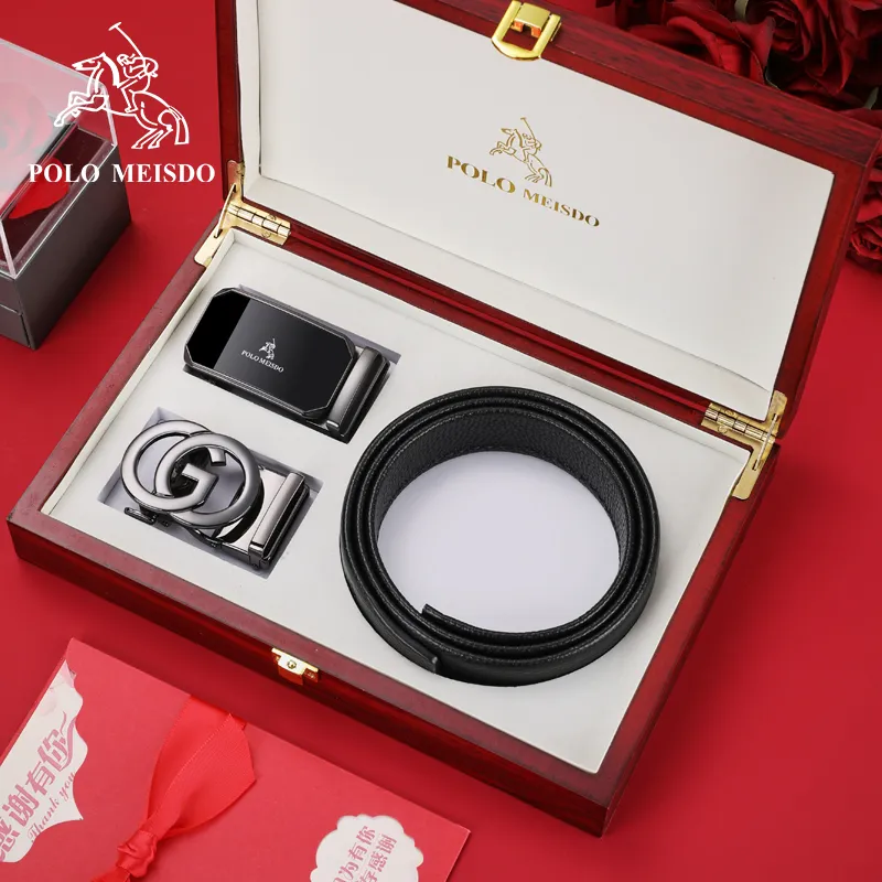 POLOMEISDO Top Grain Cow Leather Luxury Brand Belt Men's Width 3.5CM-1