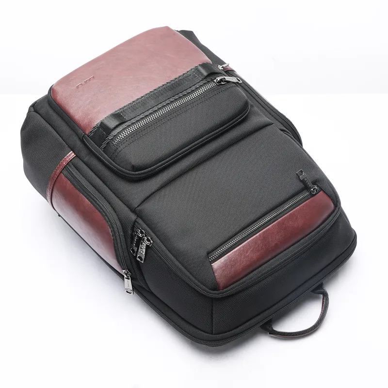 BOPAI Fabric Backpack Regular Men's Black/Black Red-8