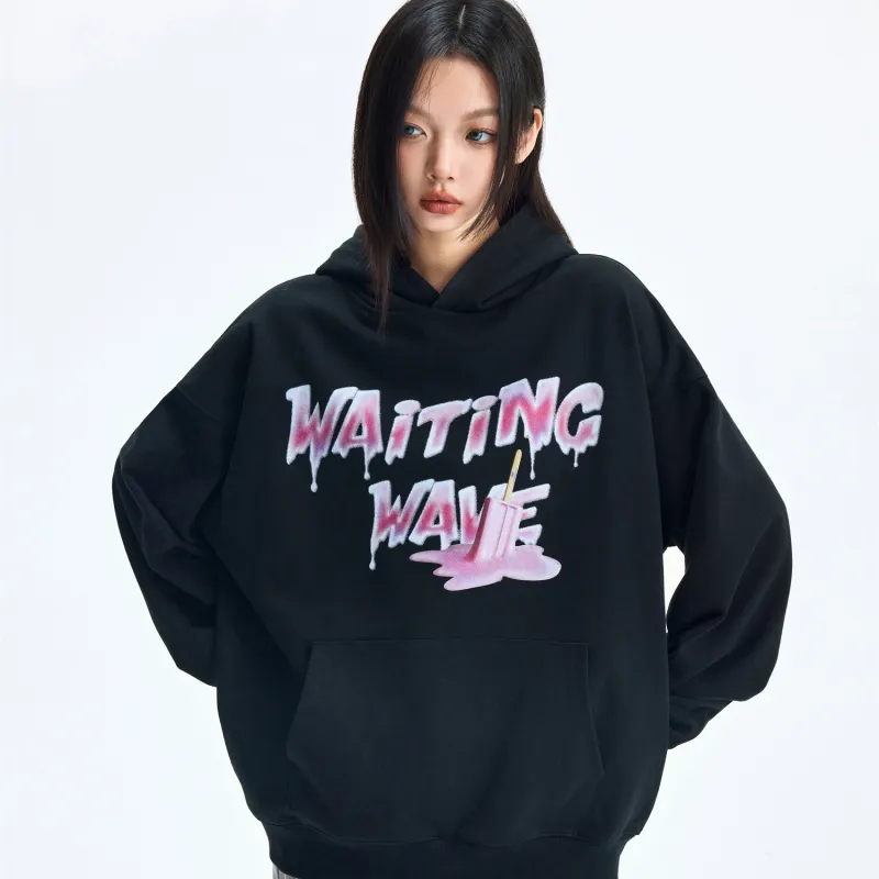 WAITINGWAVE Sweatshirt Unisex Black-3