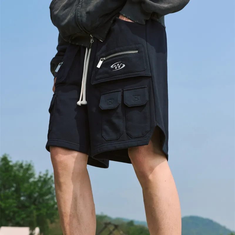 WAITINGWAVE Casual Shorts Unisex Black-2