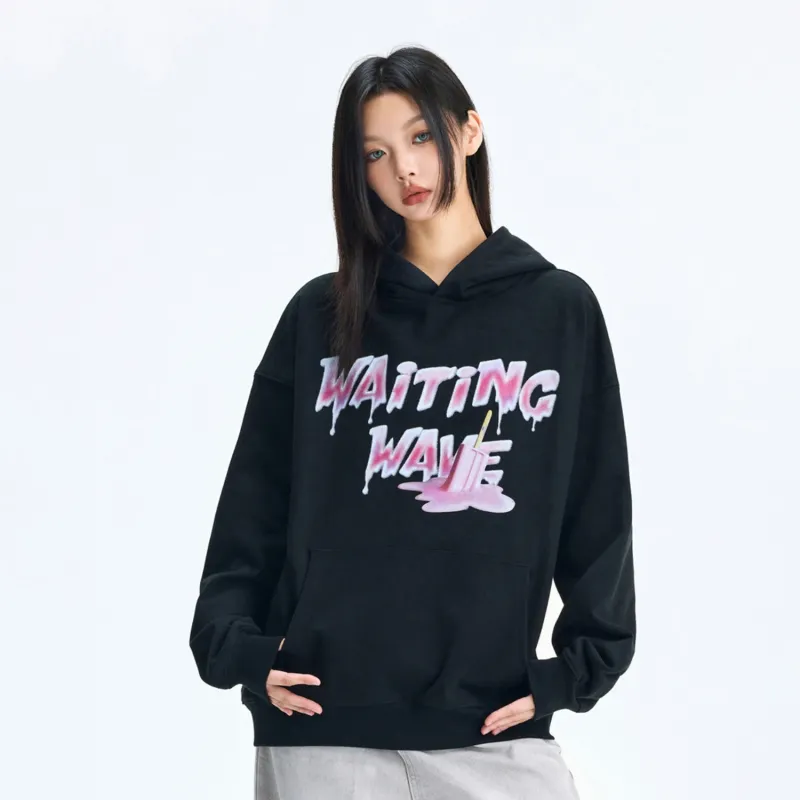 WAITINGWAVE Sweatshirt Unisex Black-2