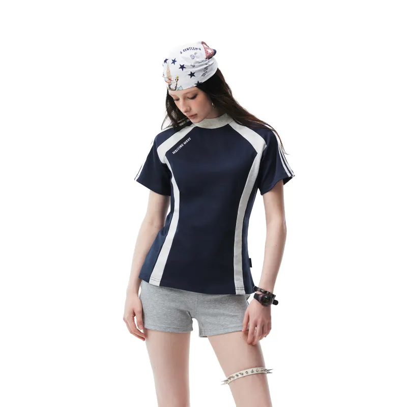 WAITINGWAVE T Shirts Women's Royal Blue-2