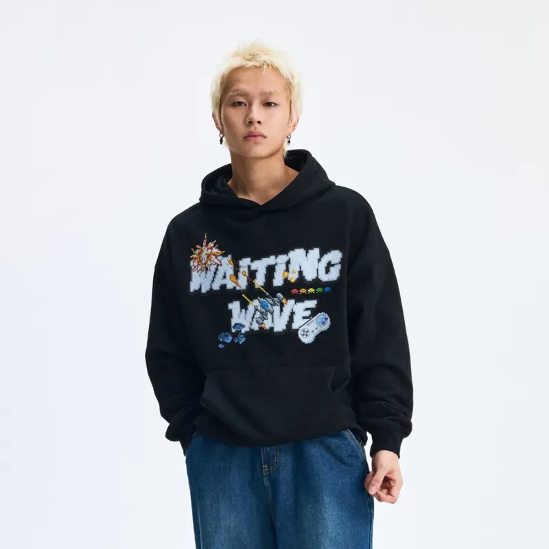 WAITINGWAVE Sweatshirt Unisex Black-2