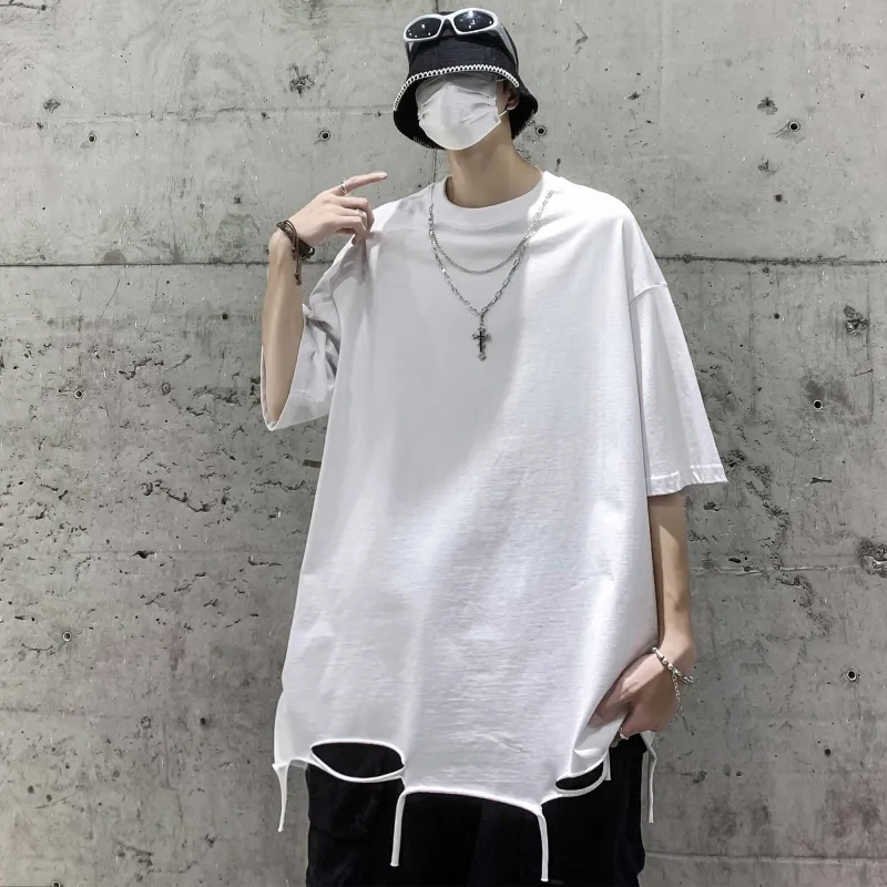 PAINT STAIN Minimalist Style Versatile T Shirt Men's-31