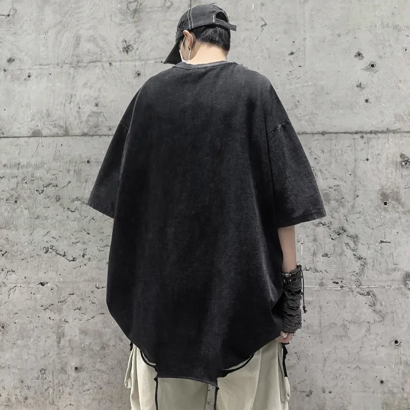 PAINT STAIN Minimalist Style Versatile T Shirt Men's-12