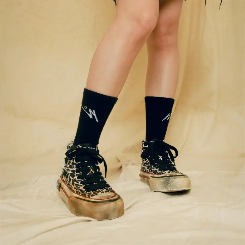 ARTICLE NO. Skateboard Shoes Unisex High Top Giraffe Pattern-6