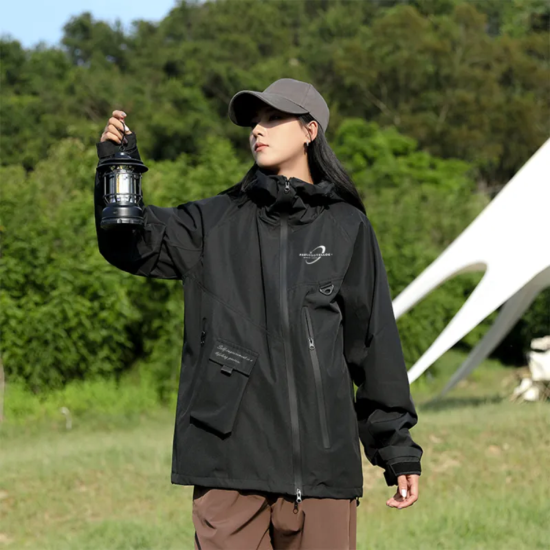 PAUL COSTELLOE Urban Living/Travel/Commuting Waterproof And Windproof To Keep Warm Windbreaker Jacket Unisex Black-3