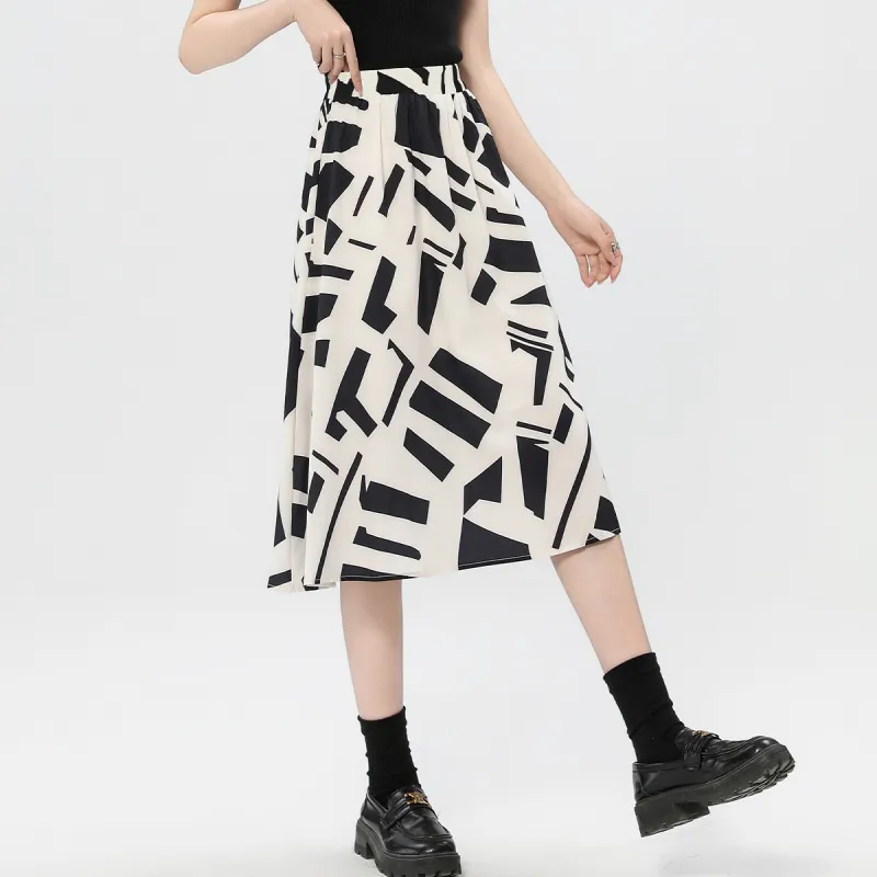 Jonah Anda Casual Long Skirt Women's White-4