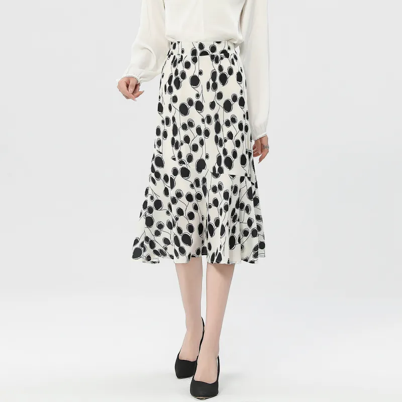 Jonah Anda Casual Long Skirt Women's White-4