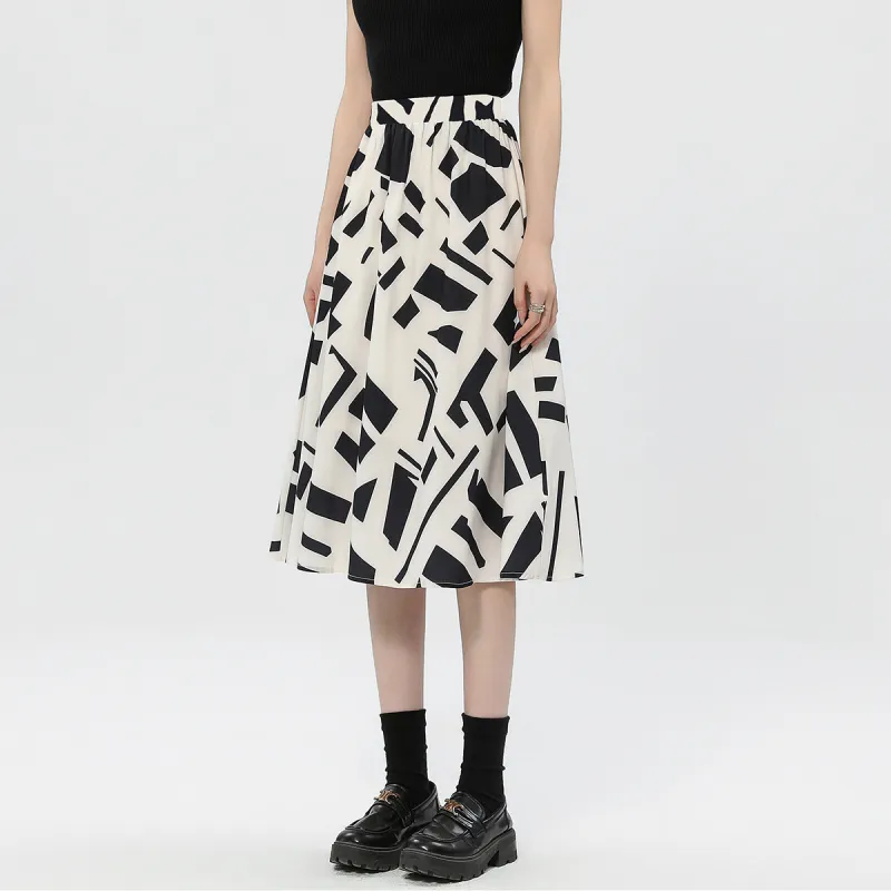 Jonah Anda Casual Long Skirt Women's White-5