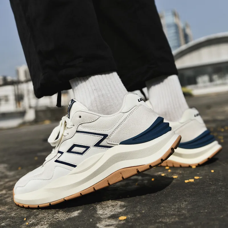 LOTTO Startled Tiger Anti Slip Wear Resistant Moisture Wicking Coverage Support Low Top Casual Shoes Men's Ecru-5