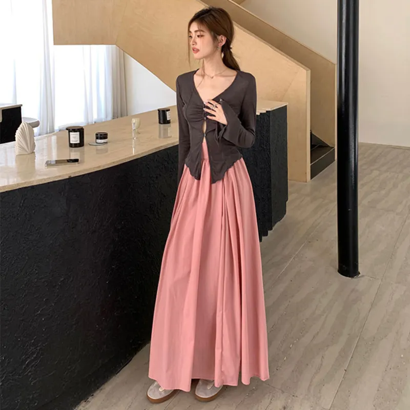 INCO VIBE Casual Long Skirt Women's Pink-5