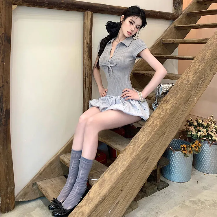 INCO VIBE Short Sleeved Dress Women's Gray-4