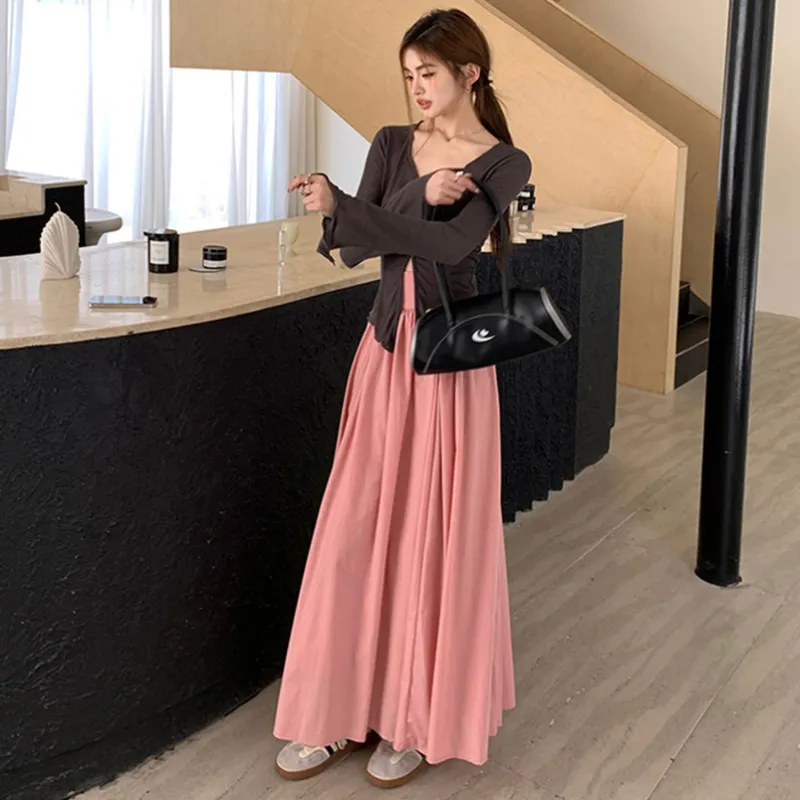 INCO VIBE Casual Long Skirt Women's Pink-4