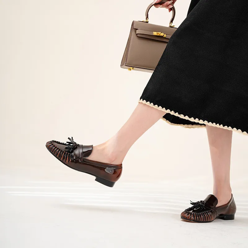 WUDASHU Loafers Women's Black/Tea Brown-8