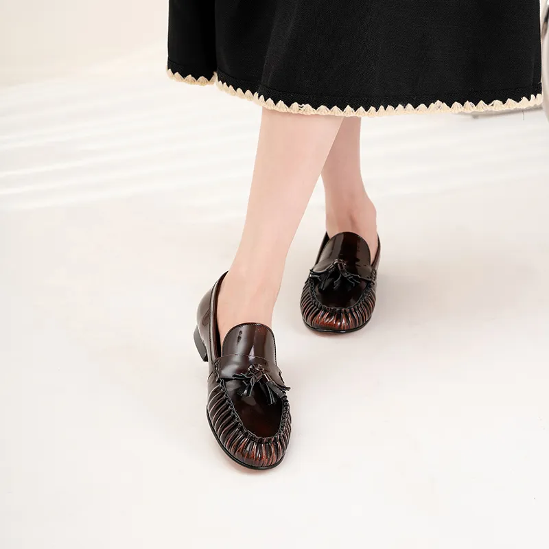 WUDASHU Loafers Women's Black/Tea Brown-7