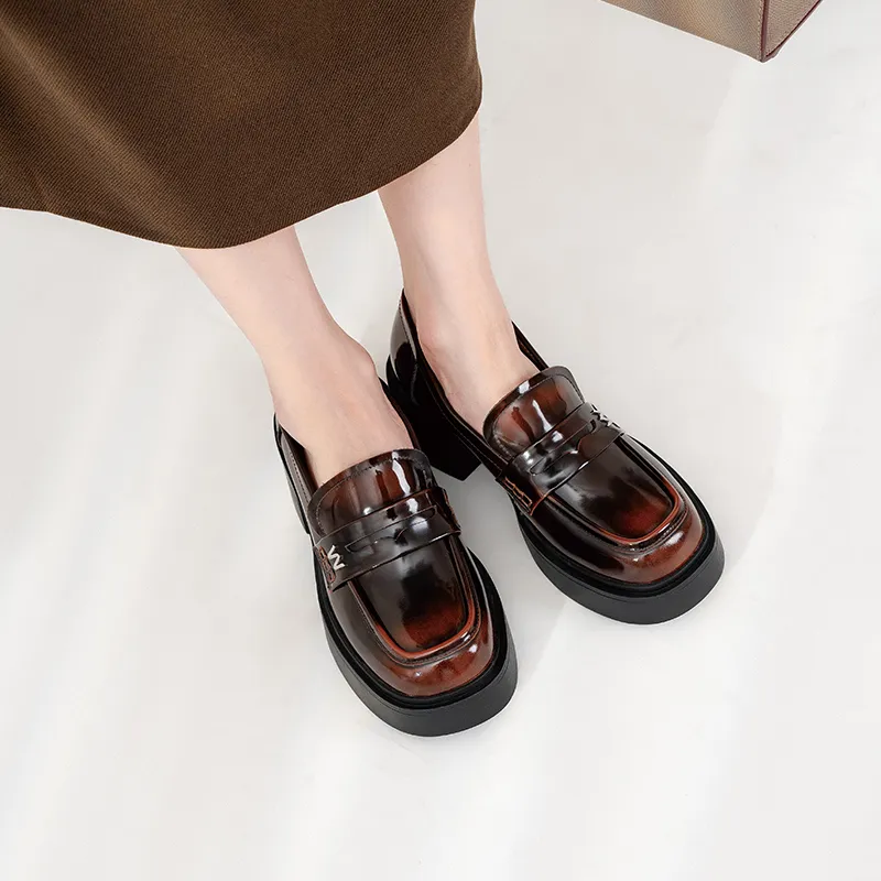 WUDASHU Loafers Women's Black/Brown-11